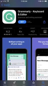 Image of Grammarly app in the app store