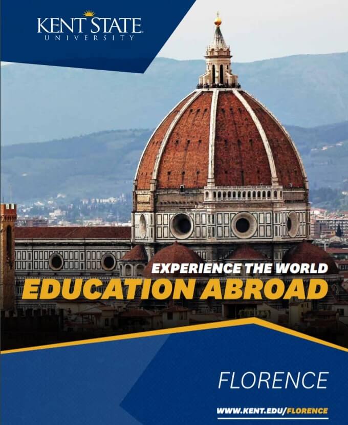 This image shows a flyer of the study abroad program offered at the Kent State University Florence campus in Italy.