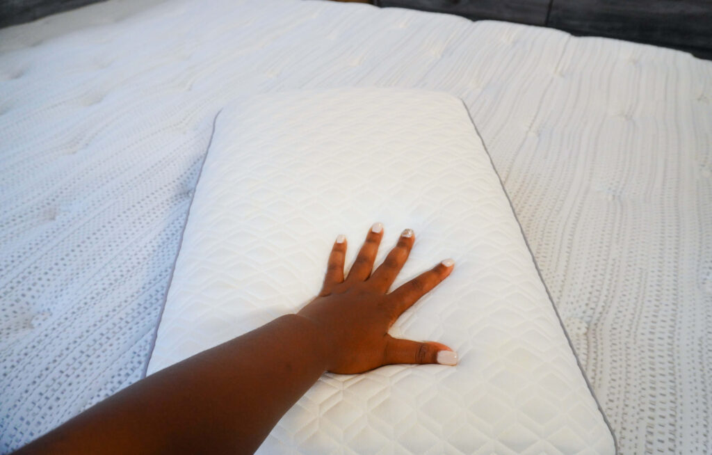 Image of me putting pressure on the pillow.