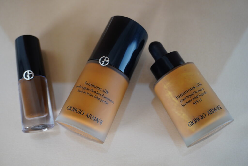 Image of 3 of the ArmanI Beauty products.