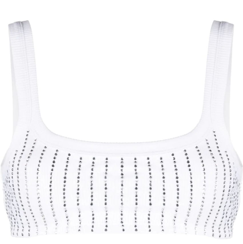 Image of white embellished bra top.