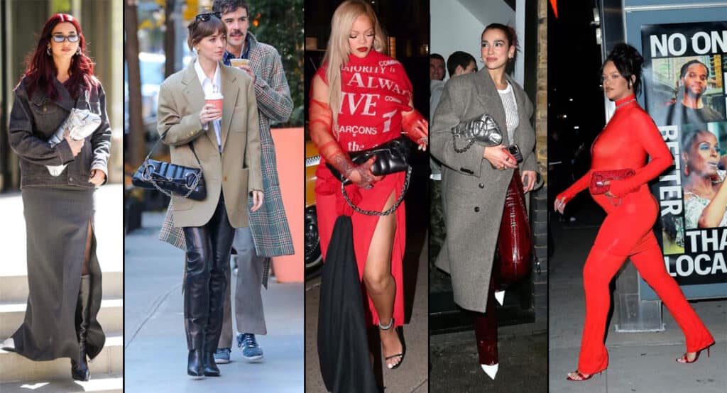 image of celebrities wearing the Gucci Horsebit Chain Bag.