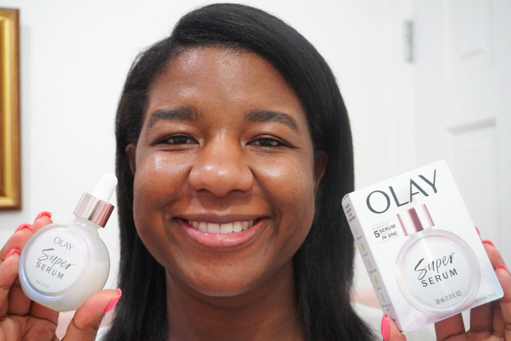 Image of me holding the Olay Super Serum.