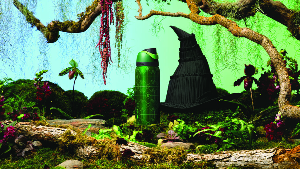 Image of the Elphaba water bottle designed by Owala inspired by the Wicked and Wicked For Good films.