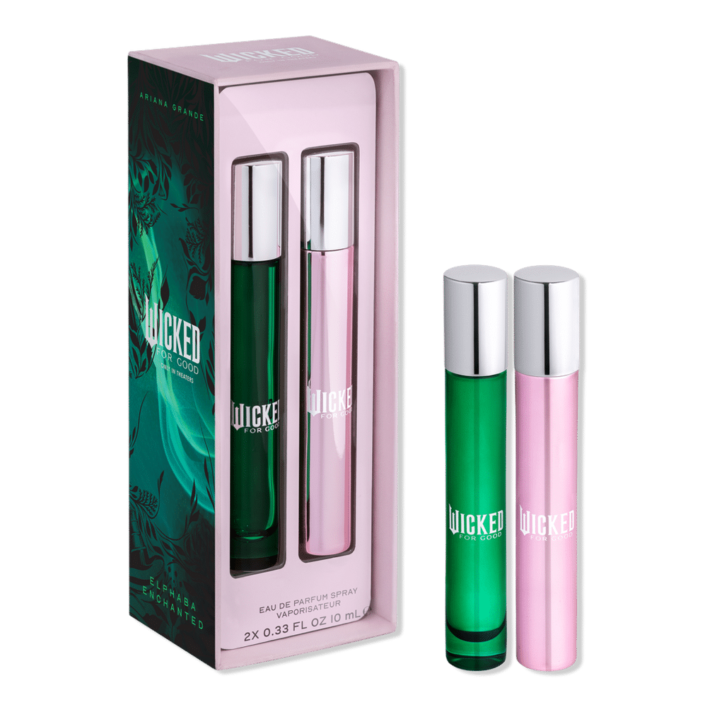 Image of the travel fragrance sprays from the Wicked x R.E.M. Beauty collection.